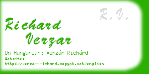 richard verzar business card