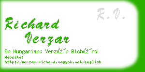 richard verzar business card